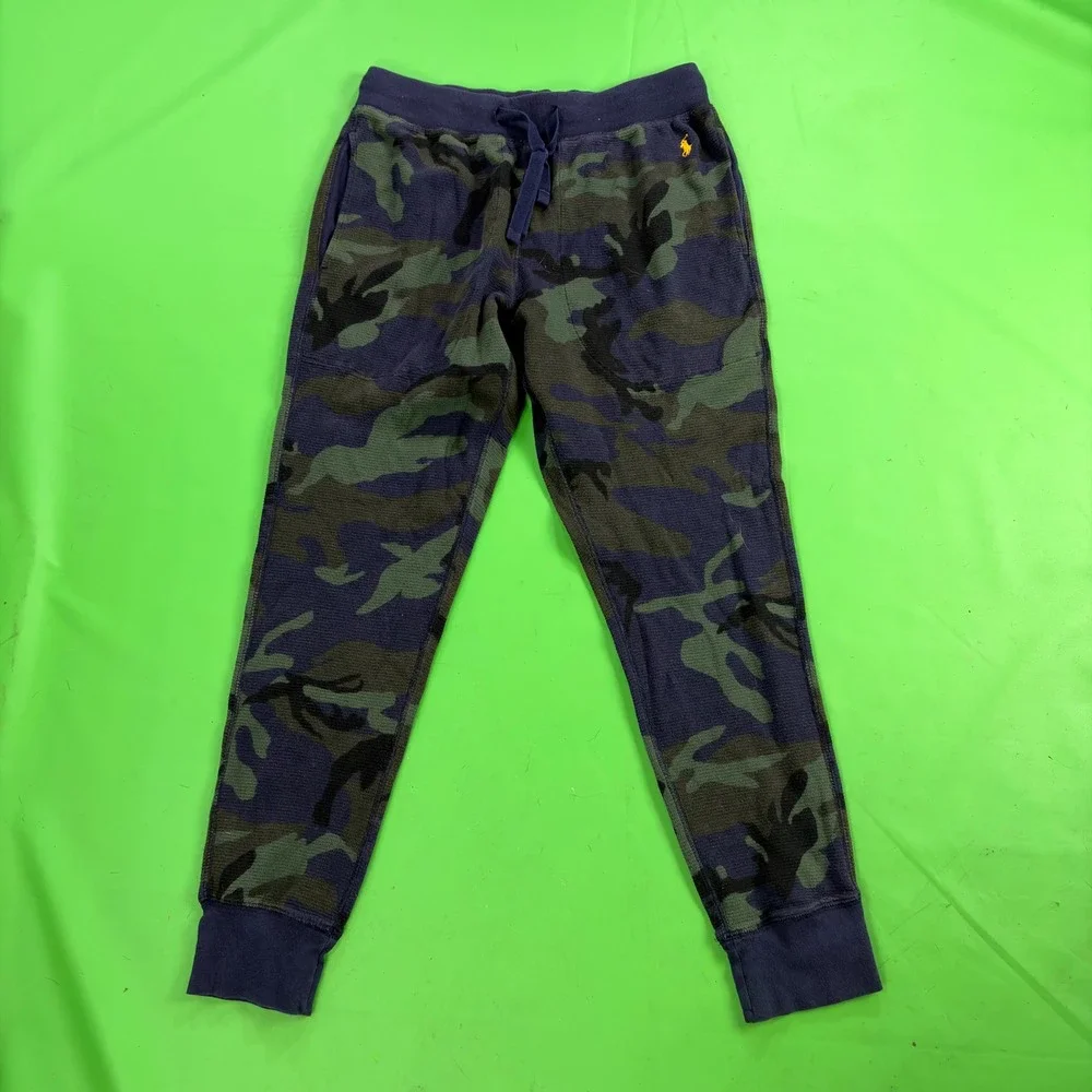 Polo Ralph Lauren Pony Sleepwear Jogger Men M Woodland Camo Cotton Thermal Pants